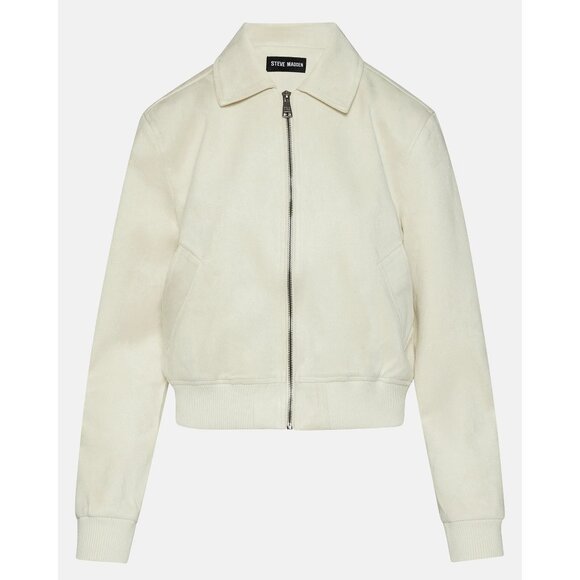 Steve Madden Anouk Jacket in Silver Birch Medium New Womens Faux Suede Coat - Picture 10 of 16